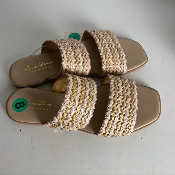 Avellini Wooven Double Straps Slides Sandals 8 - Picture 4 of 6